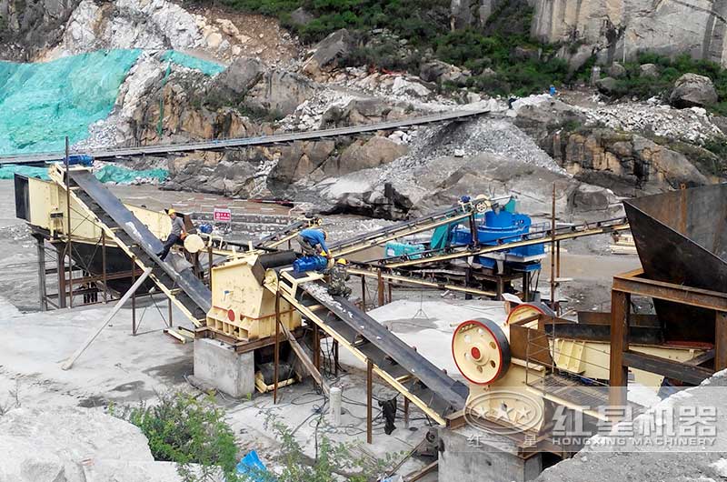 57顎破+反擊破的現(xiàn)場生產(chǎn)線